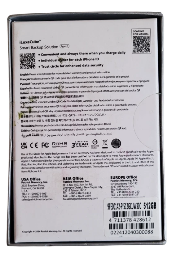 Patriot iLux Cube Smart Backup Solution 512GB Type C - Image 3 of 3