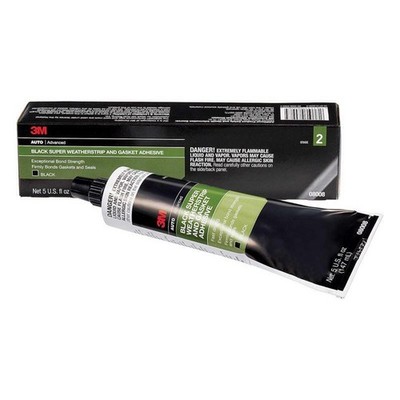 3M Black Super Weatherstrip and Gasket Adhesive, 08008, 5 fl oz, 1 Per Pack