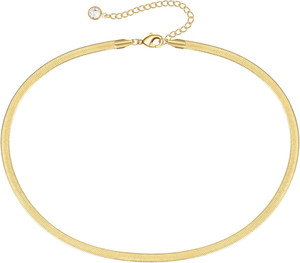 Authentic Dainty Gold Choker Necklaces for Women - 14K Gold Plated Handmade Medallion Snak