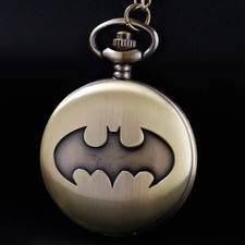 Bronze Vintage Bat Quartz Pocket Watch High Quality Necklace Timing Pendant an