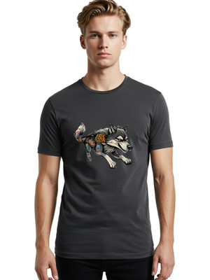 Tattooed-Husky Mens Graphic Tee, 100% Cotton, Casual Summer Wear