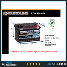 AGM Car Battery fits ASTON MARTIN DBX DB7 VIRAGE LAGONDA 3.2 4.0 5.3 5.9 1976 on