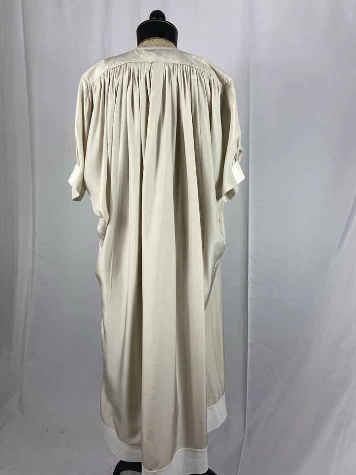 Vestido BALENCIAGA Paris Talla 40 Vintage Tostado Mezcla Seda Mangas Cortas  Foto 2 de 4