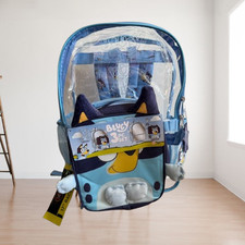 Bluey Unisex Clear Backpack Set with Lunch Bag and Keychain, 3 Piece NEW