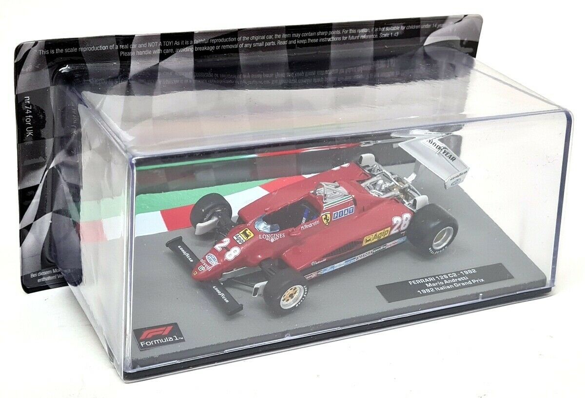 Atlas 1/43 - 74 Ferrari 126 C2 1982 Mario Andretti Diecast Model F1 Car