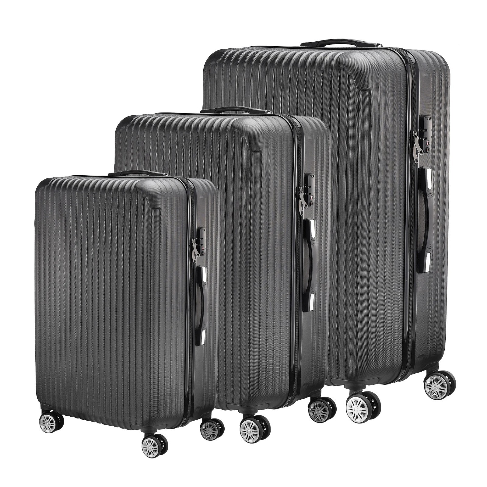 Ensemble de valises ABS rigides à serrure TSA et roues multidirectionnelles
