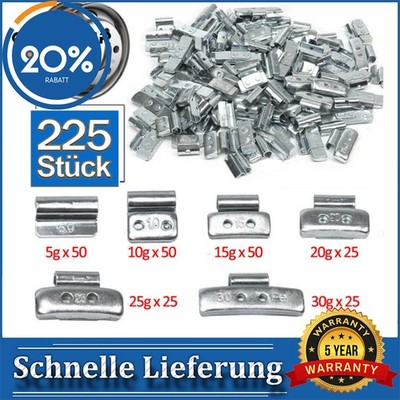 Schlaggewichte Sortiment ALU Alufelgen Stahl Fe 225x 5g-30g