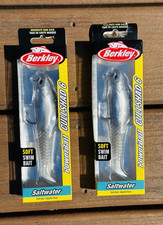 (Lot of 2)Berkley PowerBait CullShad 6 Soft Swimbait Silver Saltwater Fishing 