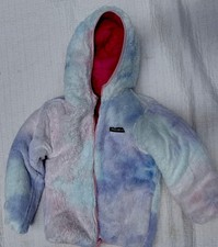 Eddie Bauer Girls Reversible Jacket. Pink One Side , Multicolor Other .