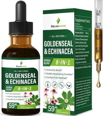 Selvaherb Goldenseal & Echinacea Immune Health Drops ~ Herbal Extract Blend