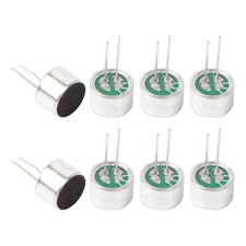 uxcell 8Pcs Cylindrical Electret Condenser Microphone Small, Silver,Black