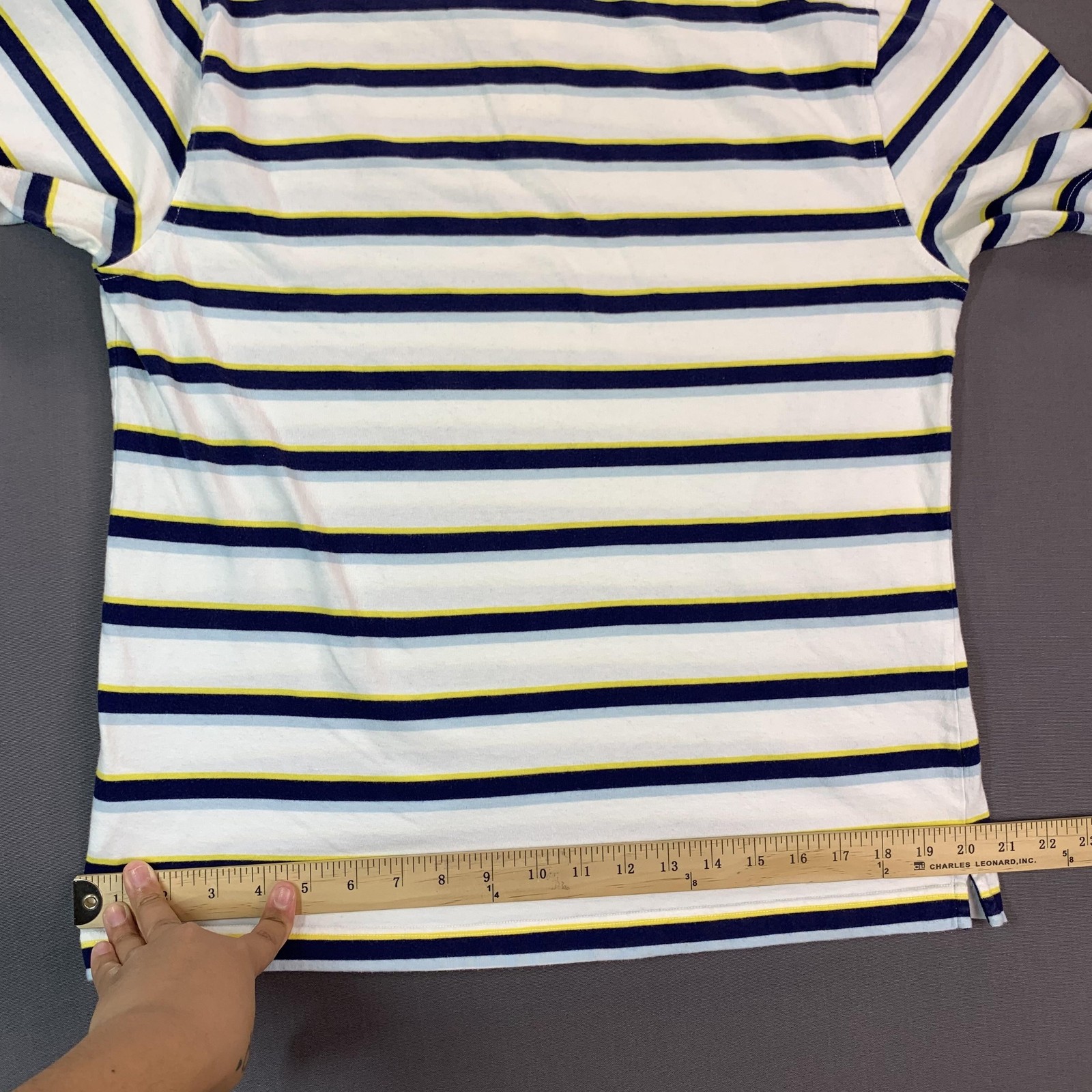 Brooks Brothers 346 Polo Shirt Mens Medium White Navy Yellow Stripe Cotton Logo thumbnail 19