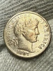 1897 P Barber Dime - Great Type Coin - Choice LustrAU - Great Eye Appeal, Toned