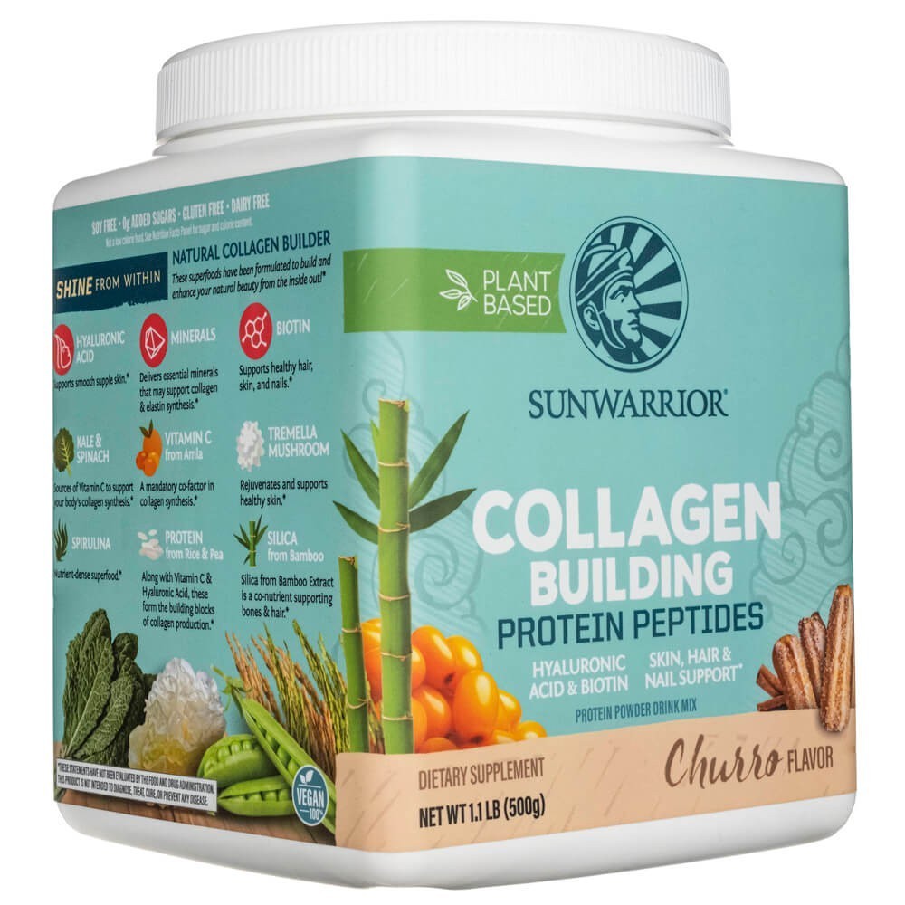 Peptides de collagène Sunwarrior Churro 500 g la nutrition végétale premium pour la peau