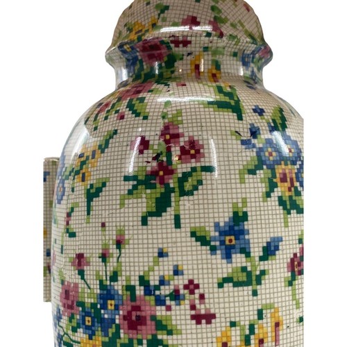 Vintage Royal Winton Chintz Lamp Queen Anne Ginger Jar Base Needlepoint Pattern - Picture 8 of 16