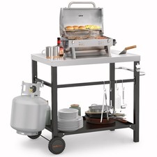 Stainless Steel Movable Dining Cart Table, Pizza Oven Table, Multifunctional ...