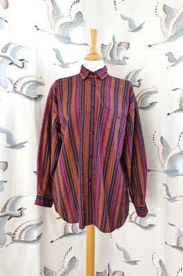 Vintage ADINI Purple striped Cotton shirt size M