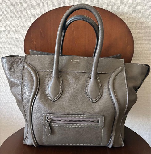 CELINE Luggage Mini Bag Black Leather Used From Japan