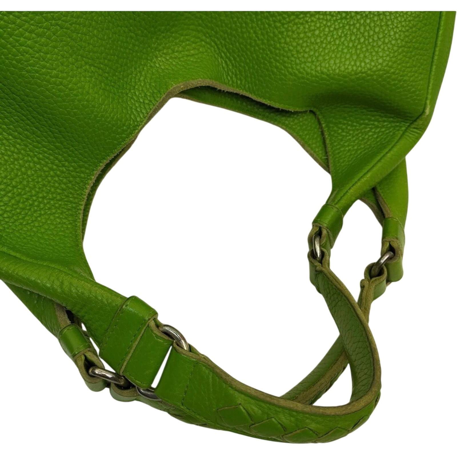 Bottega Veneta Campana Leather Hobo Bag Lime Green thumbnail 5