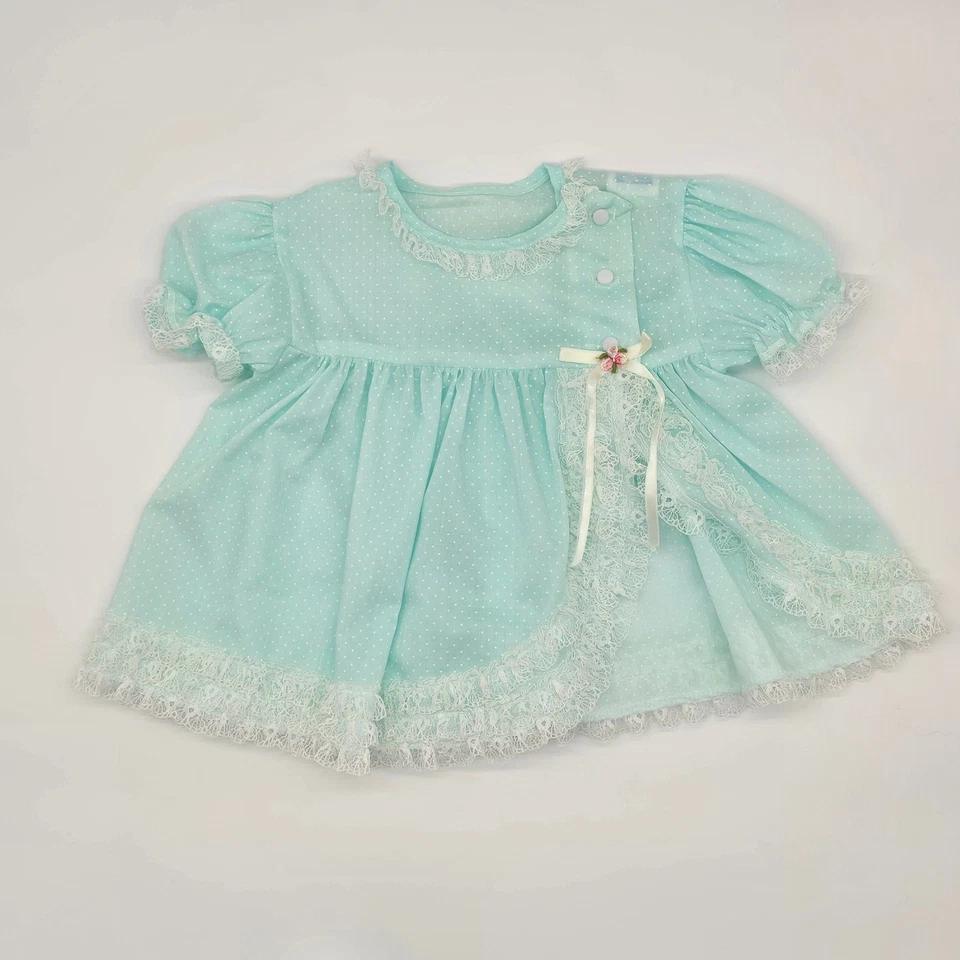 Винтажный Baby девочек Aqua платье и блумеры комплект размер 18 месяцев - Изображение 2 из 4