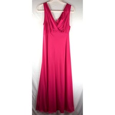 Vintage Vanity Fair Hot Pink Maxi Nightgown Lace Empire Waist Fuchsia Size 34