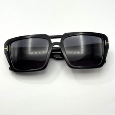 Tom Ford Sunglasses Redford TF1153 01A Shiny Black Pilot Frame Gray Lens 56mm