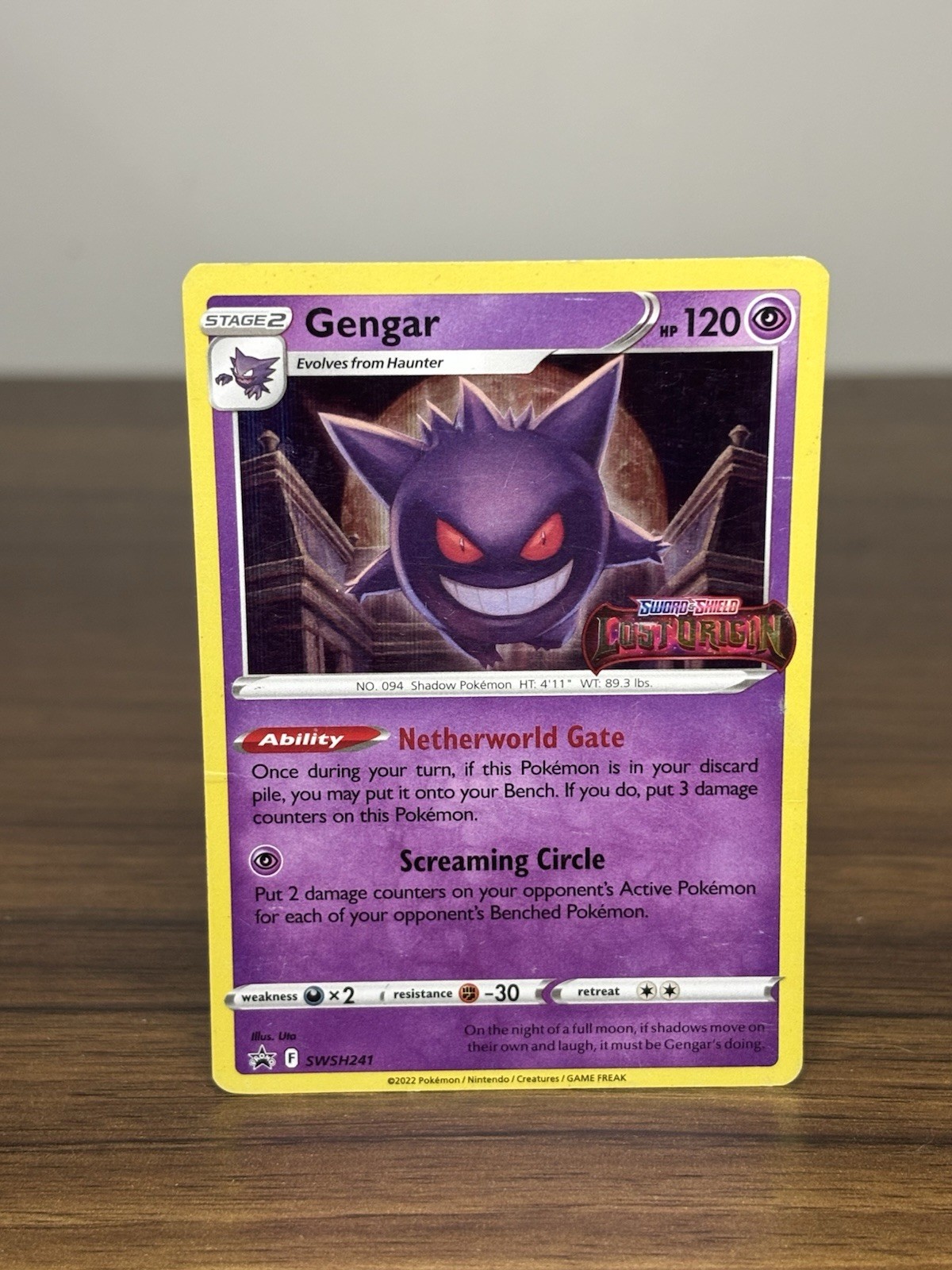Gengar SWSH241 Lost Origin Promo Cards Stamped Pokemon Card MP to HP