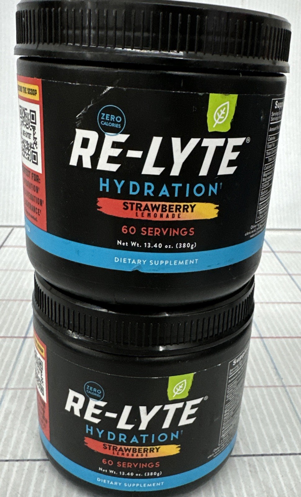 Lot of 2 REDMOND Re-Lyte Hydration Mix Strawberry Lemonade 13.4oz Exp 7/2030
