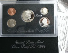 1998 United States Mint ANNUAL 5 Coin SILVER Proof Set