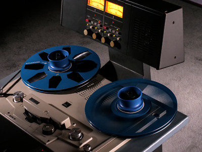 1 Pair STUDEVOX Blue Universal NAB Hub Adapters For Reel To Reel Tape Recorders
