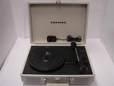 Crosley CR8805A-WS Bluetooth Turntable White Portable Record Speakers 3 Speed