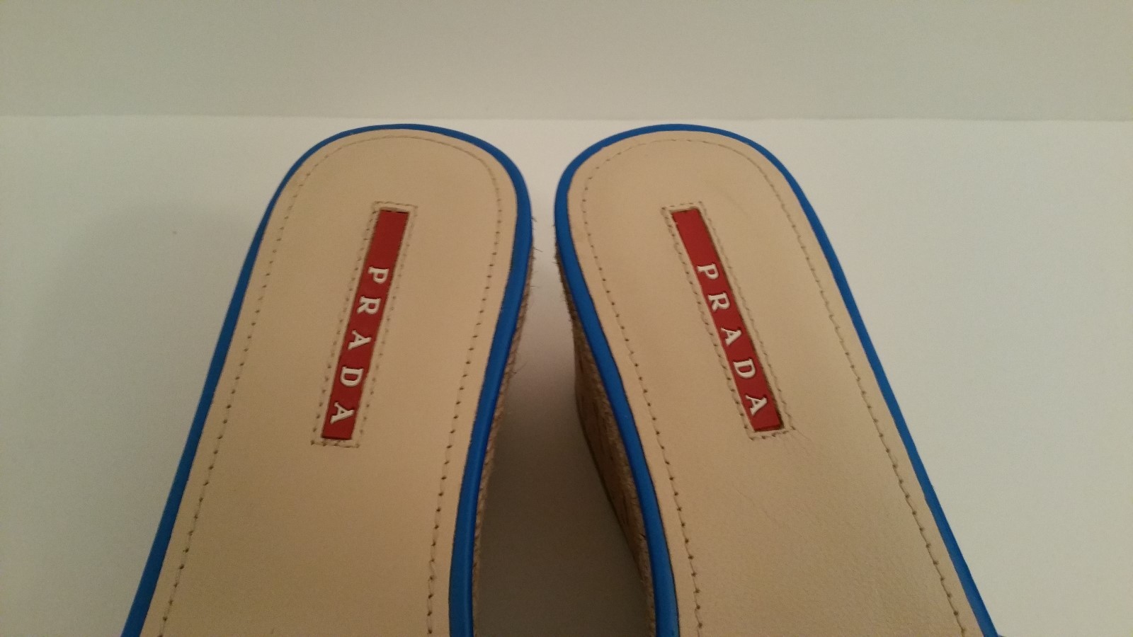 PRADA SPORT SPORT SPORT blueE PATENT CORK WEDGE SLIDES w BAG Size 37 50f3dc PRADA SPORT SPORT SPORT blueE PATENT CORK WEDGE SLIDES w BAG Size 37 50f3dc