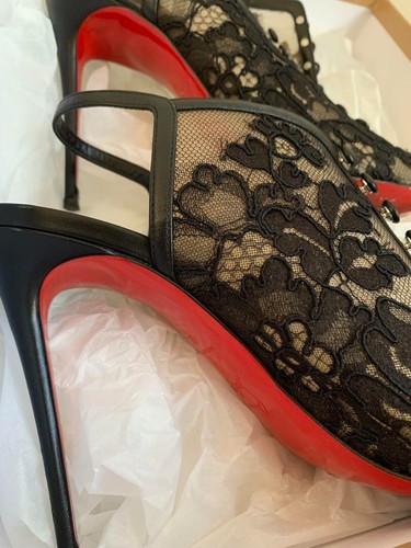 Christian Louboutin Sandalen Pumps Schnürer schwarz Gr. 40 US 10 mit Karton Italy - Bild 3 von 6