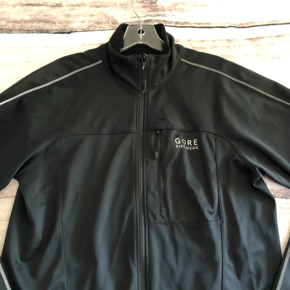 Chaqueta Gore Bike Wear Para Hombres Mediana Negra Ciclismo Windstopper Carcasa Suave Térmica Foto 3 de 4