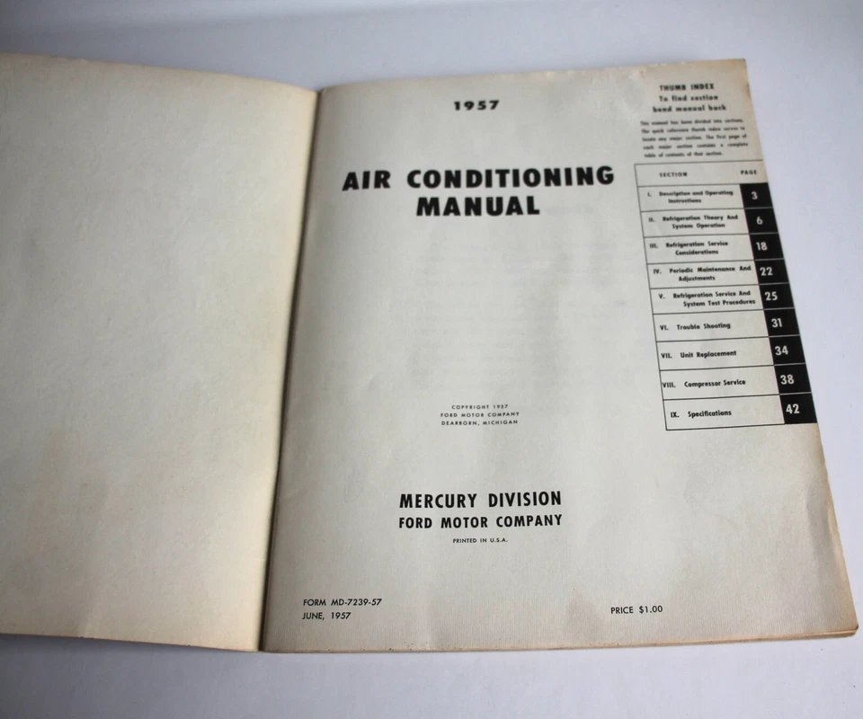 Mercury Air Conditioning Manual 1957 Ford Motor Company - Image 3 of 4