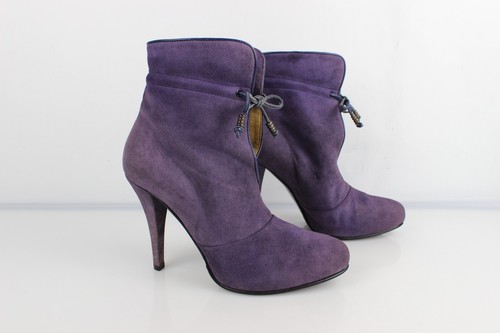 Bottines Maison ERNEST en daim violet T 37,5 bon état - Photo 1 sur 14