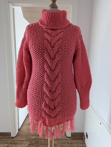 HANDMADE UNIKAT PULLOVER MIT ROLLKRAGEN SELBSTGESTRICKT GR. 40/42 NEU - Bild 2 von 7