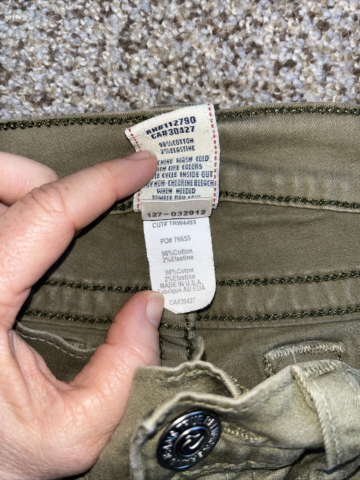 True Religion Casey Women's Size 27 Low Rise Super Skinny Jeans Green - View 5