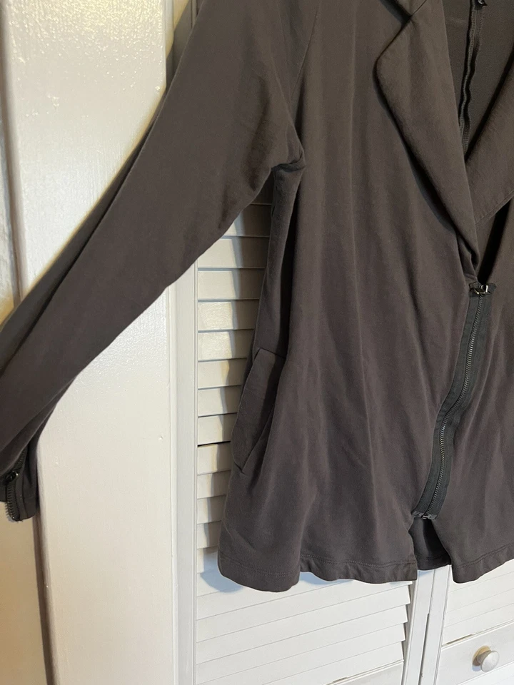 MAC & JAC Women’s Size XL Xlarge Cardigan Sweater Shirt Top Zipper Front Gray - Image 4 of 4