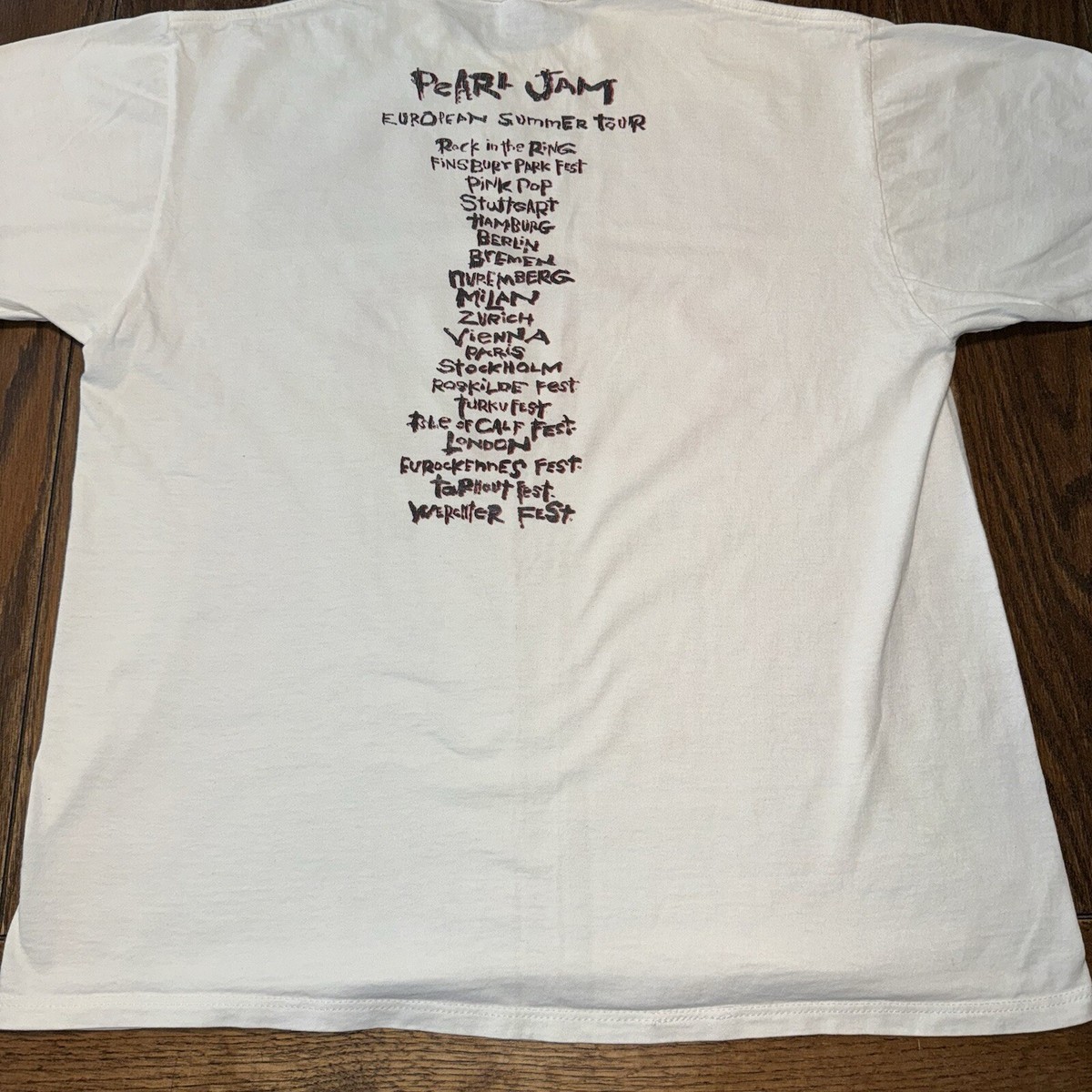 Pearl Jam Don't Give Up 1992 European Tour Vintage Shirt Men's