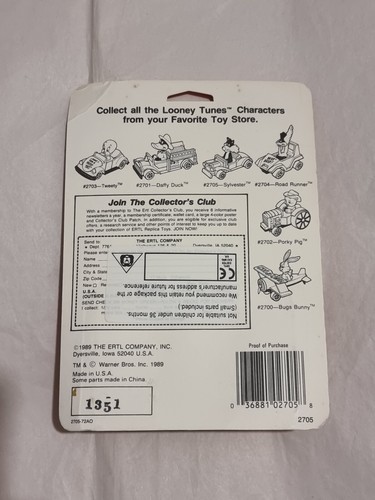 ERTL LOONEY TUNES SYLVESTER CAR DIECAST NEW & SEALED COMBINE POST CHARGES - Picture 7 of 7