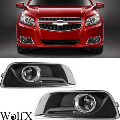 Fog Lights For 2013-2015 Chevy Malibu Driver Passenger Lamps w/Switch+Wiring Kit