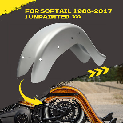 6'' Extended Steel Rear Fender for Harley Softail Standard Fat Boy Custom 86-17