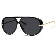 Trendy Polarized Aviator Sunglasses for Women Men Retro Oversized Round Sunglass