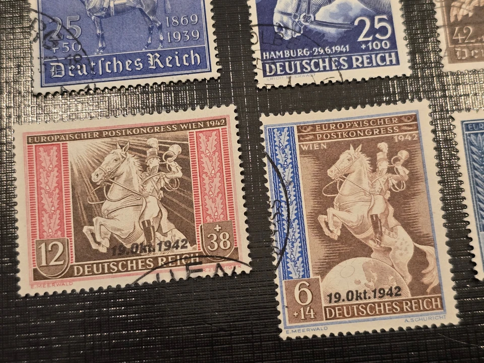 THIRD REICH HORSE RACING BREEDING THOROUGHBREDS Nazi German NSDAP Stamp lot X 6 - Image 2 of 4