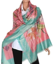 NEW GUCCI FLORA LUXURY OVERSIZED WOOL SHINY SCARF WRAP SHAWL