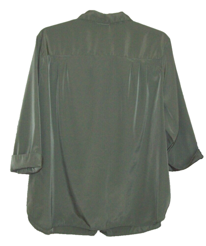 Camicetta Only Necessities VERDE taglie forti 2X collo abbottonato manica 3/4 POLSINI - Foto 4 di 5