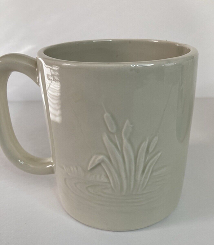 VTG Pr OTAGIRI Mallard Duck Reeds Handpainted Embossed Coffee Cup Mug 1981 Japan - Picture 4 of 14