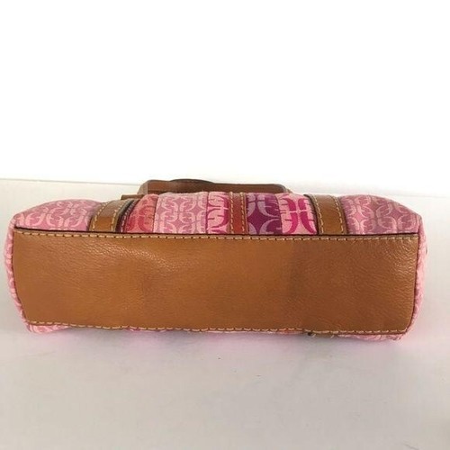 Fossils Pink Signature Fabric Leather Bag Women's - Picture 3 of 8