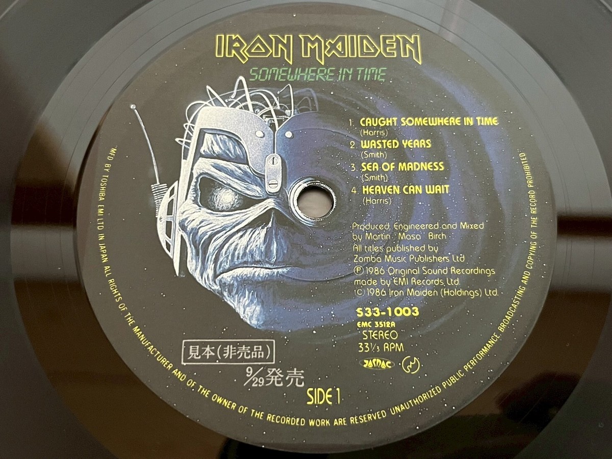 Promo IRON MAIDEN SOMEWHERE IN TIME EMI S33-1003 Japan OBI